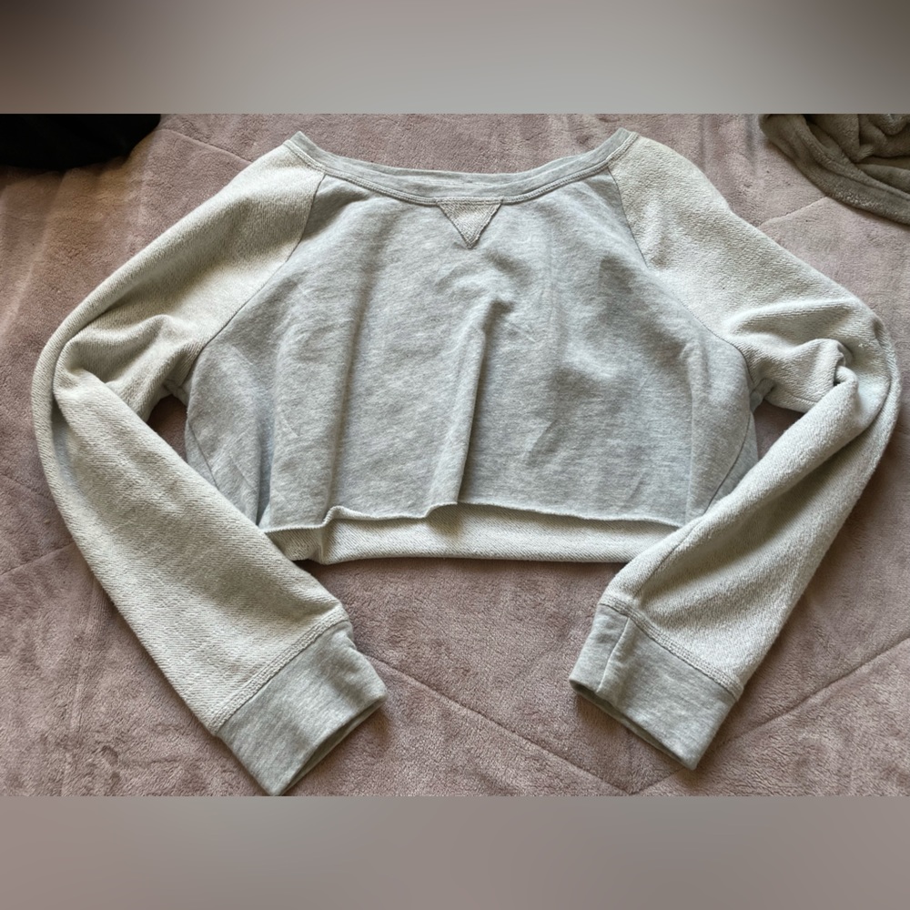 cropped grey essentials crewneck